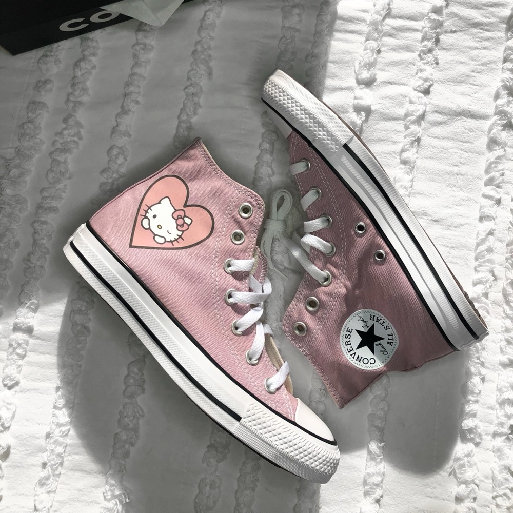 Pink Hello Kitty Heart Converse